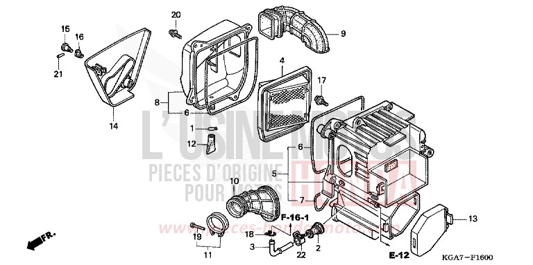 LUFTFILTER von CG125 TITAN ES FORCE SILVER METALLIC (NH411) von 2004